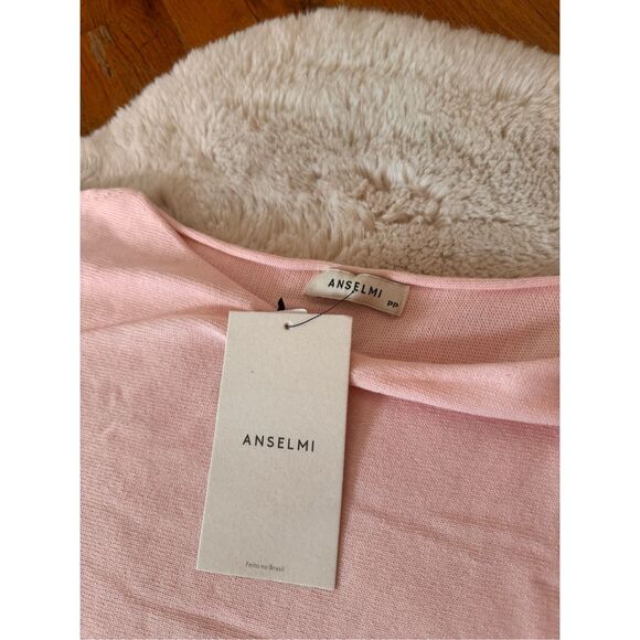 NWT Alsemi Soft Pink Cotton Rolled Hem Relaxed Fit Sweater Size S - Picture 8 of 12